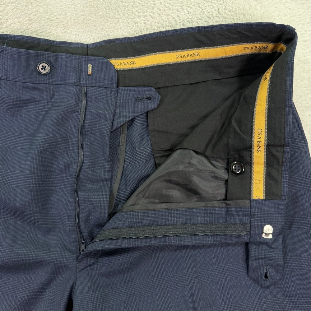 Jos A Bank Mens 44XL Tailored Fit Suit Signature Gold Navy Blue Wool Plaid 36x34 - Picture 16 of 16